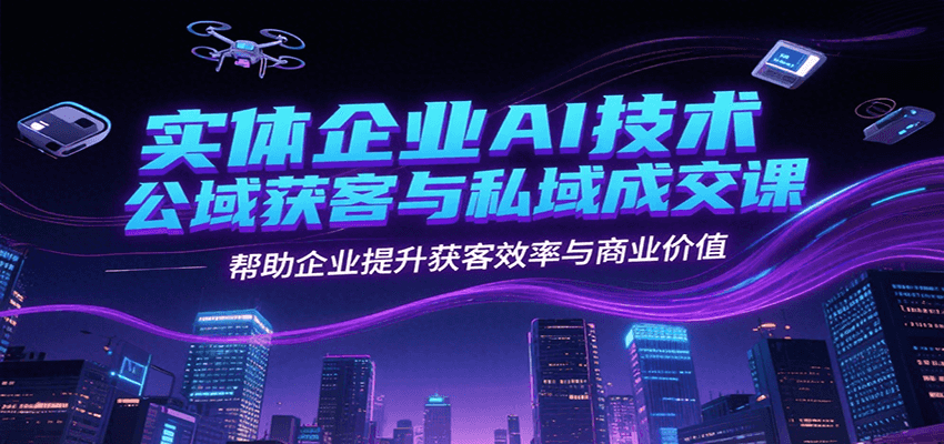 实体企业AI技术公域获客与私域成交课,帮助企业提升获客效率与商业价值-网赚副业网