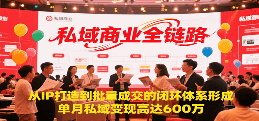 私域商业全链路,从IP打造到批量成交的闭环体系形成,单月私域变现600万-网赚副业网
