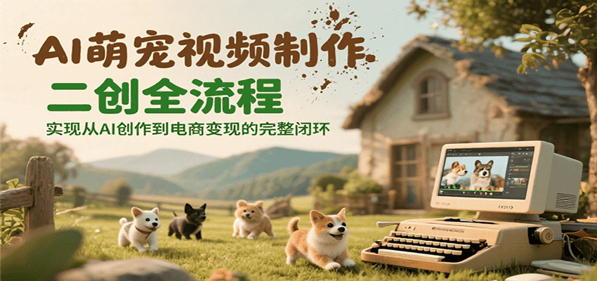 AI萌宠视频制作二创全流程,实现从AI创作到电商变现的完整闭环-网赚副业网