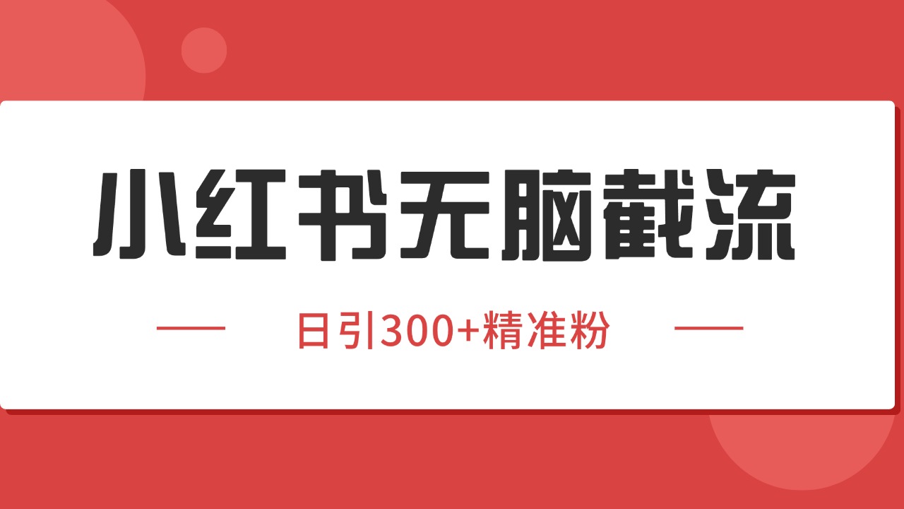 小红书截流同行客源,独家野路子获客玩法 日引200+暴力获客-网赚副业网