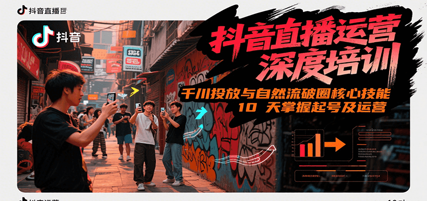 抖音直播运营深度培训,千川投放与自然流核心技能,10天掌握起号及运营(6-7月新课)-网赚副业网