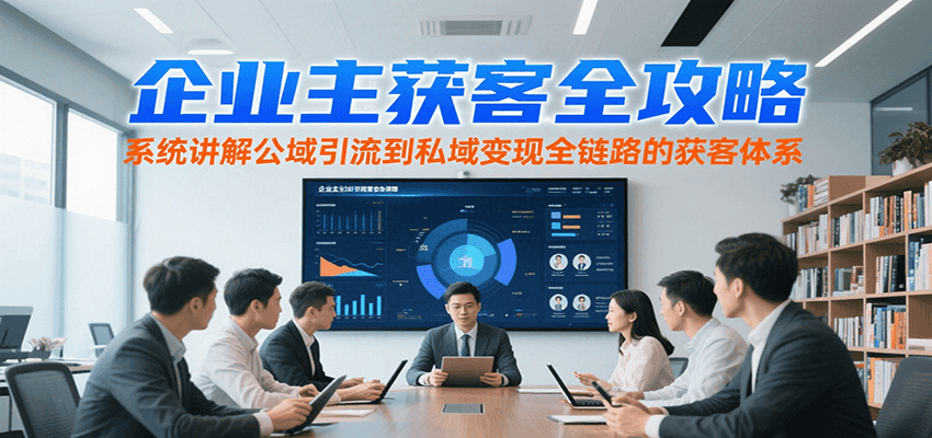 企业主获客全攻略,系统讲解公域引流到私域变现全链路的获客体系-网赚副业网