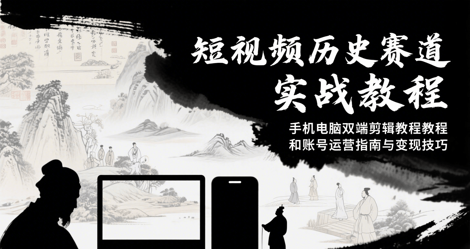 短视频历史赛道实战教程,手机电脑双端剪辑教程和账号运营指南与变现技巧-网赚副业网