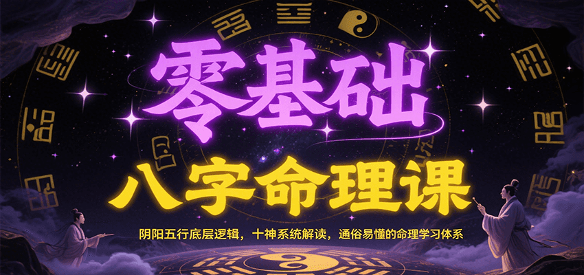 零基础八字命理课:阴阳五行底层逻辑,十神系统解读,通俗易懂的命理学习体系-网赚副业网