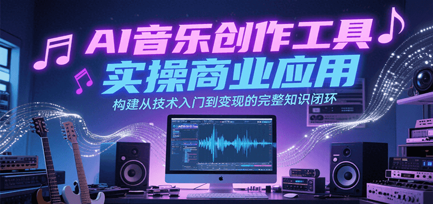 AI音乐创作工具实操商业应用,构建从技术入门到变现的完整知识闭环-网赚副业网
