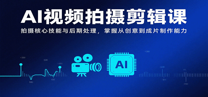 AI视频拍摄剪辑课,拍摄核心技能与后期处理,掌握从创意到成片制作能力-网赚副业网