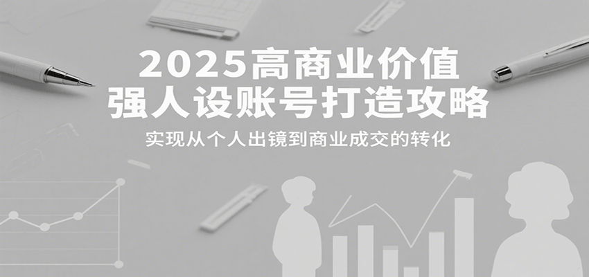 2025高商业价值强人设账号打造攻略,实现从个人出镜到商业成交的转化-网赚副业网