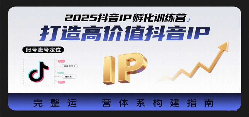 2025抖音IP孵化训练营,打造高价值抖音IP的完整运营体系-网赚副业网