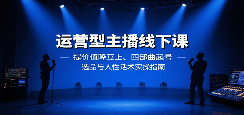 运营型主播线下课：提价值降互上、四部曲起号、选品与人性话术实操指南-网赚副业网