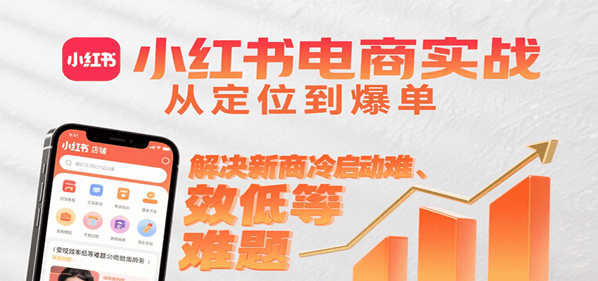 小红书电商实战，从定位到爆单解决新商冷启动难、变现效率低等难题-网赚副业网