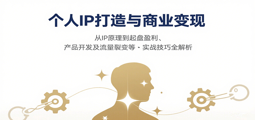 个人IP打造与商业变现,从IP原理到起盘盈利、产品开发及流量裂变等实战技巧全解析-网赚副业网
