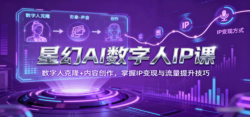星幻AI数字人IP课,数字人克隆+内容创作,掌握IP变现与流量提升技巧-网赚副业网