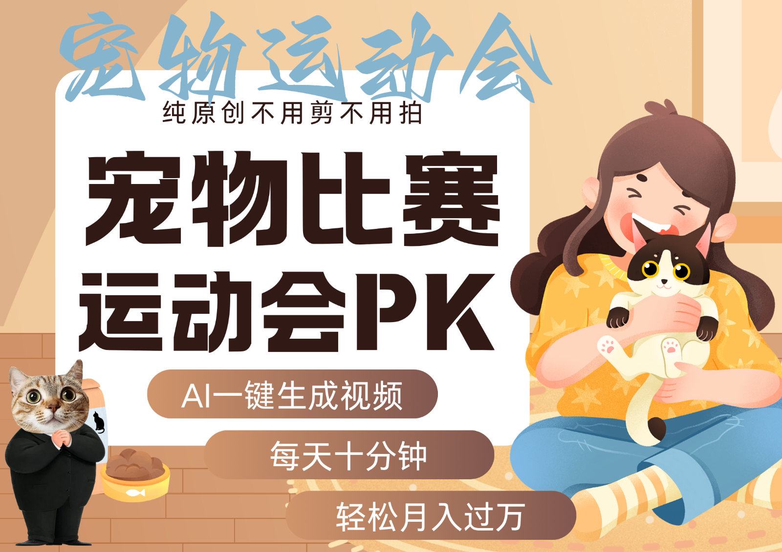 AI萌宠运动员跳水 射击 篮球 足球比赛 每天十分钟 附详细提示词文案库 代替做...-网赚副业网