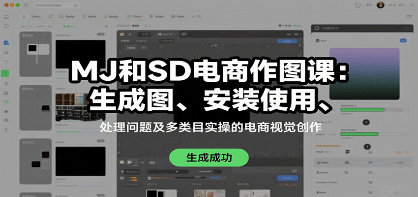 MJ和SD电商作图课:生成图、安装使用、处理问题及多类目实操的电商视觉创作-网赚副业网