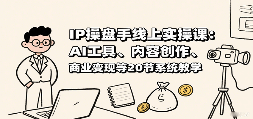 IP操盘手线上实操课:AI工具、内容创作、商业变现等20节系统教学-网赚副业网