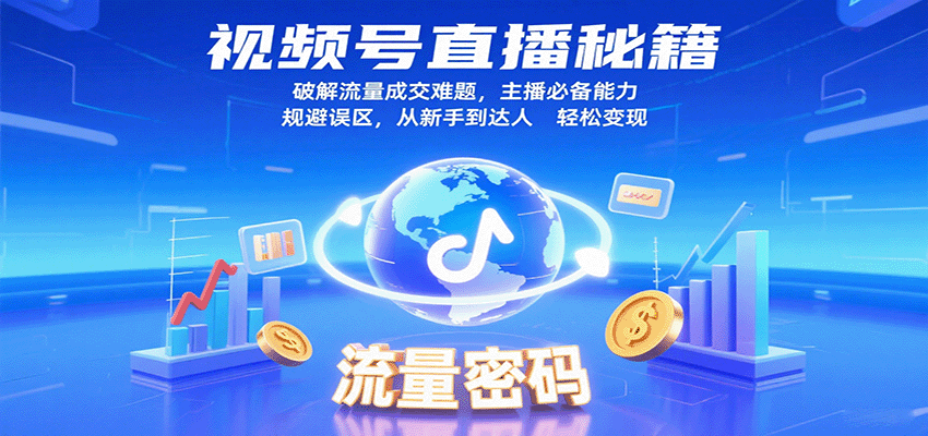 视频号直播秘籍，破解流量成交难题，主播必备能力，规避误区，从新手到达人轻松变现-网赚副业网