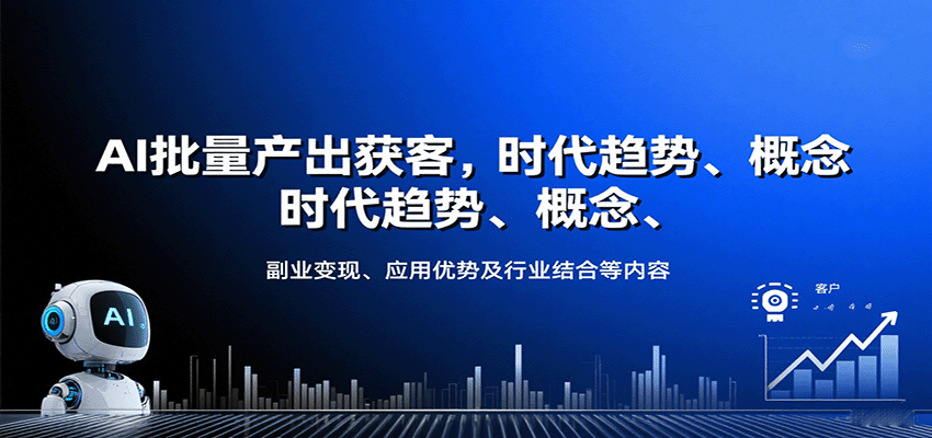 AI批量产出获客,时代趋势、概念、副业变现、应用优势及行业结合等内容-网赚副业网