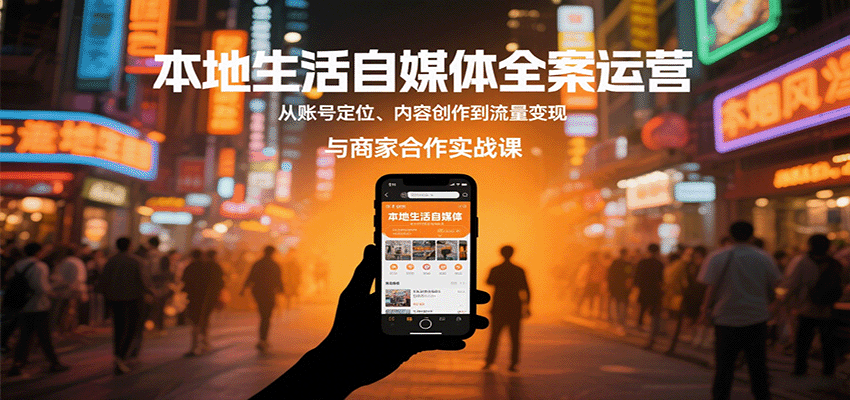 本地生活自媒体全案运营,从账号定位、内容创作到流量变现与商家合作实战课-网赚副业网