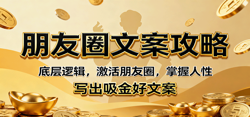 朋友圈文案攻略:底层逻辑,激活朋友圈,掌握人性,写出吸金好文案-网赚副业网