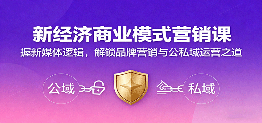 新经济商业模式营销课,握新媒体逻辑,解锁品牌营销与公私域运营之道-网赚副业网