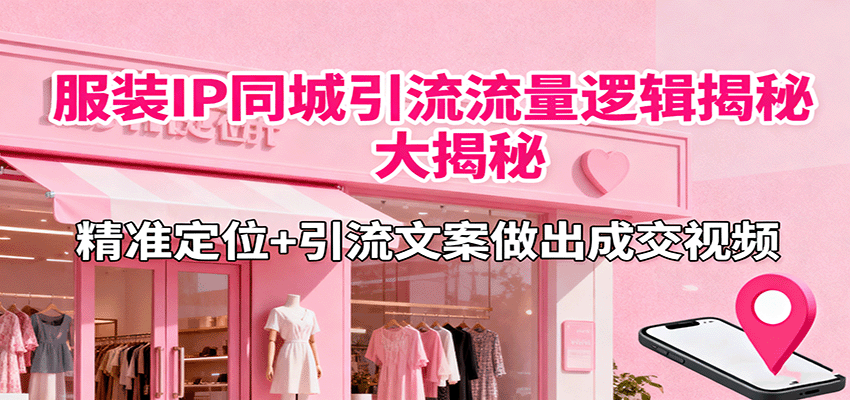 服装IP同城引流流量逻辑大揭秘,精准定位+引流文案做出成交视频-网赚副业网