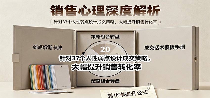 销售心理深度解析:针对37个人性弱点设计成交策略,大幅提升销售转化率!-网赚副业网