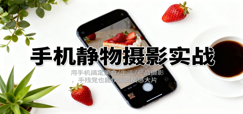 手机静物摄影实战,用手机搞定美食/生活/产品摄影,手残党也能快速出质感大片-网赚副业网