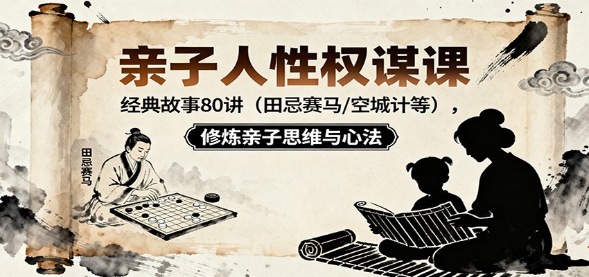 亲子人性权谋课：经典故事80讲（田忌赛马，空城计等），修炼亲子思维与心法-网赚副业网