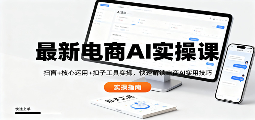 最新电商AI实操课:扫盲+核心运用+扣子工具实操,快速解锁电商AI实用技巧-网赚副业网