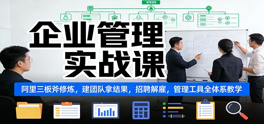 企业管理实战课:阿里三板斧修炼,建团队拿结果,招聘解雇,管理工具全体系教学-网赚副业网