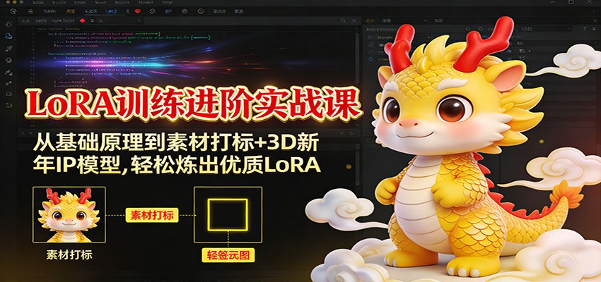 LoRA训练进阶实战课:从基础原理到素材打标+3D新年IP模型,轻松炼出优质LoRA-网赚副业网