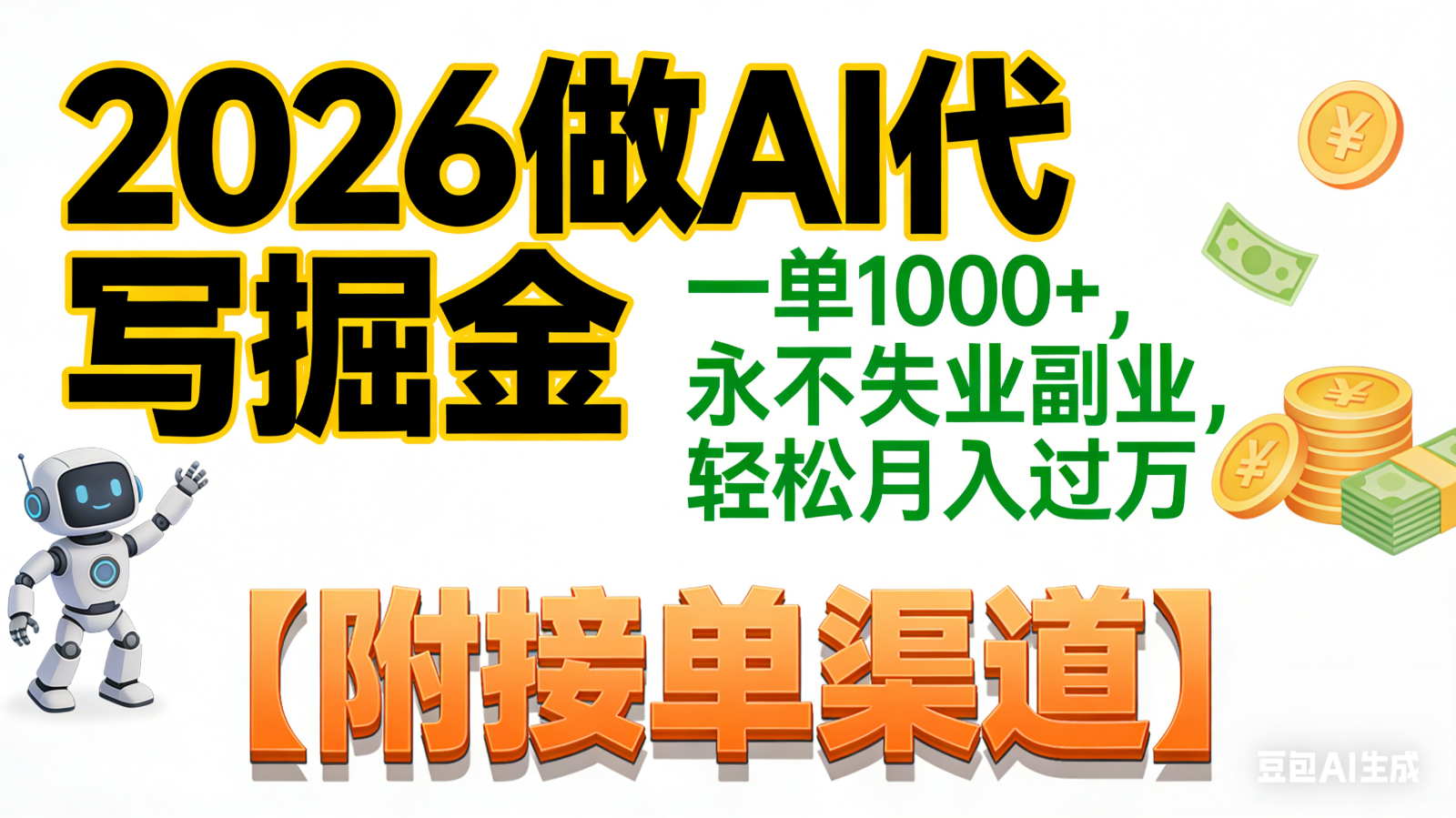 2026做AI代写掘金,一单1000+,永不失业副业,轻松月入过万,【附接单渠道】-网赚副业网