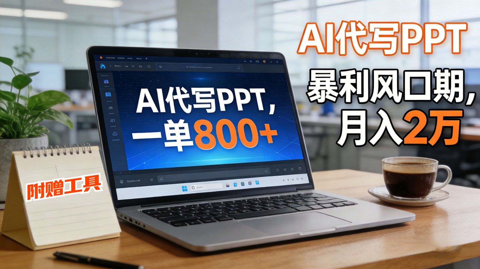 AI 代写做 PPT!一单狂赚 800+,风口期月入 2 万(工具 + 提示词直接送)-网赚副业网