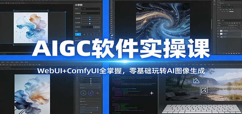 AIGC软件实操课:WebUI+ComfyUI全掌握,零基础玩转AI图像生成-网赚副业网