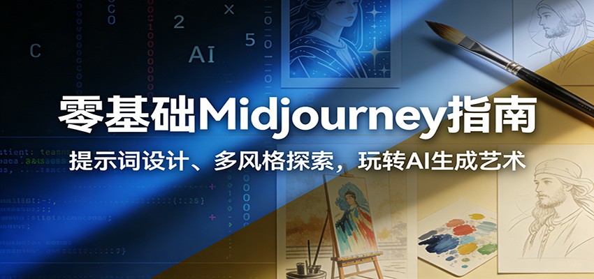 零基础Midjourney指南:提示词设计、多风格探索,玩转AI生成艺术-网赚副业网