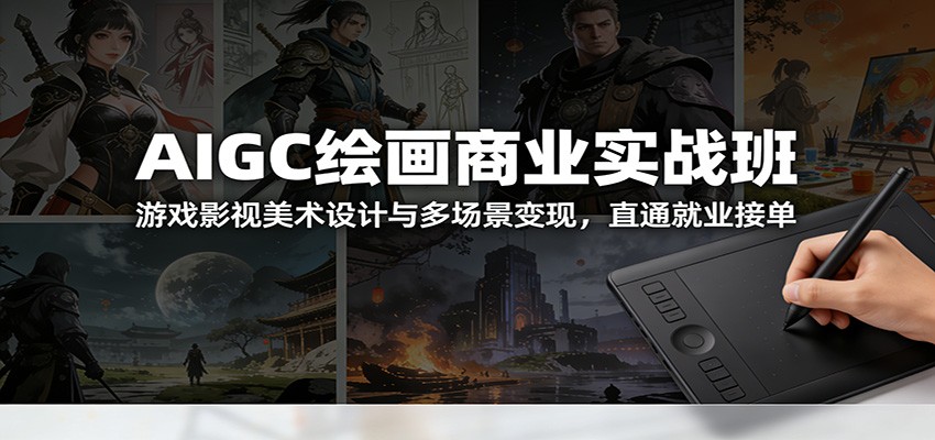 AIGC绘画商业实战班:游戏影视美术设计与多场景变现,直通就业接单-网赚副业网