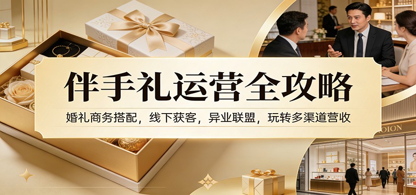 伴手礼运营全攻略:婚礼商务搭配,线下获客,异业联盟,玩转多渠道营收-网赚副业网
