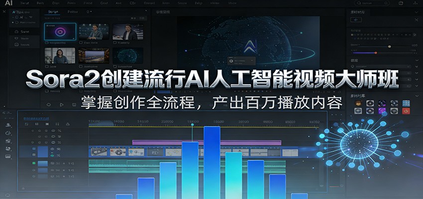 Sora2创建流行AI人工智能视频大师班,掌握创作全流程,产出百万播放内容-网赚副业网