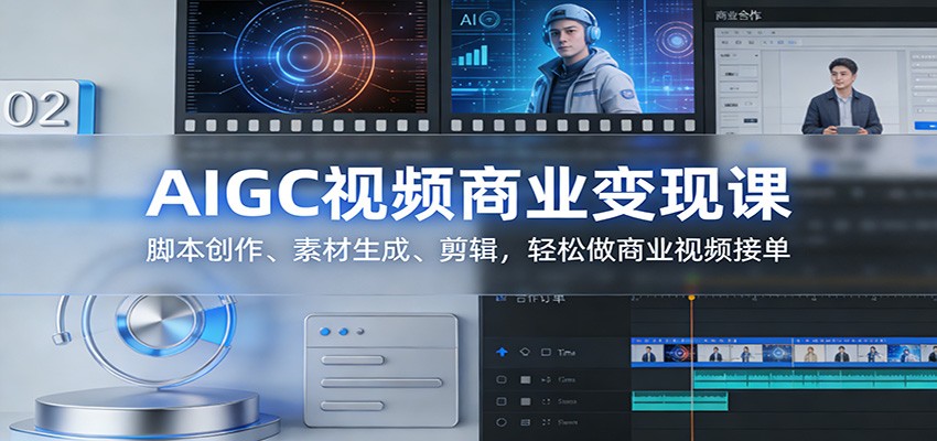 AIGC视频商业变现课:脚本创作、素材生成、剪辑,轻松做商业视频接单-网赚副业网