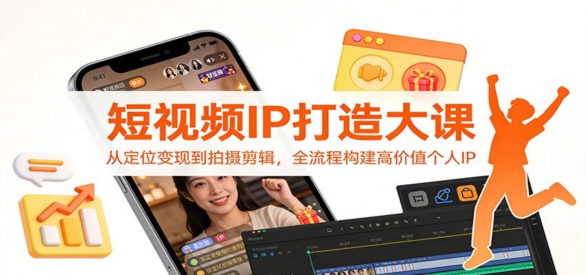 短视频IP打造大课:从定位变现到拍摄剪辑,全流程构建高价值个人IP-网赚副业网