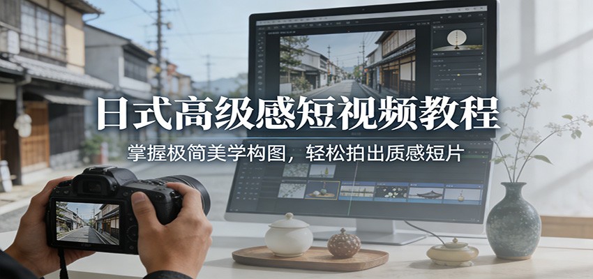 日式高级感短视频教程:掌握极简美学构图,轻松拍出质感短片-网赚副业网