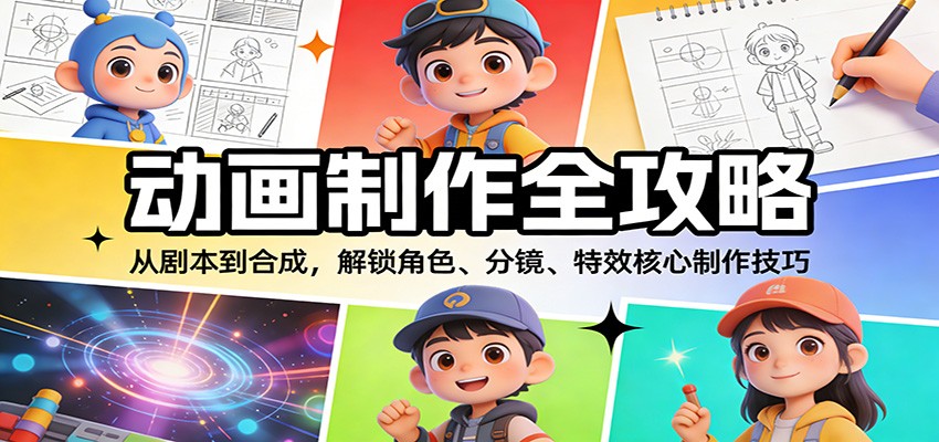 动画制作全攻略:从剧本到合成,解锁角色、分镜、特效核心制作技巧-网赚副业网