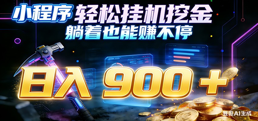 小程序挂机挖金,自动赚金币换现金,多号并行日入900+,轻松搞副业-网赚副业网