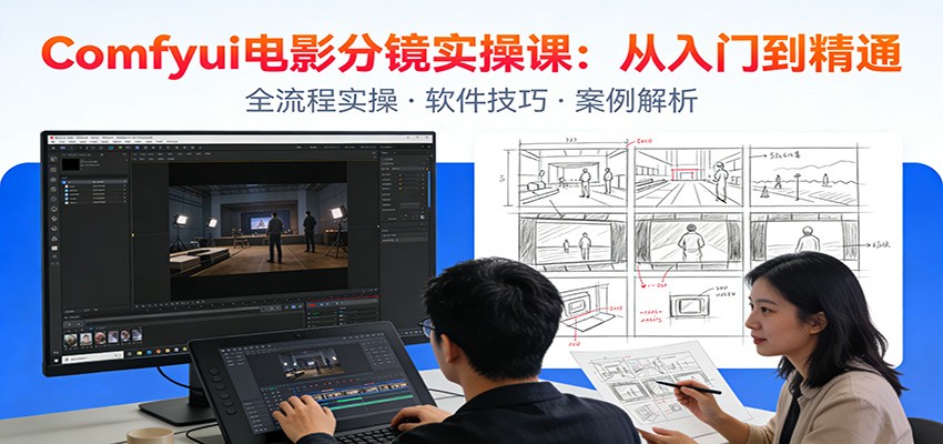ComfyUI电影分镜实操课:分镜一致性,全流程AI视频制作,零基础也能做专业分镜-网赚副业网