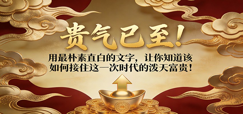 付费文章:贵气已至!用最朴素直白的文字,让你知道该如何接住这一次时代的泼天富贵!-网赚副业网