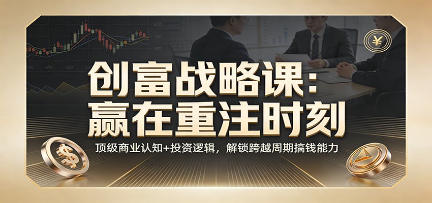 《创富战略课:赢在重注时刻》顶级商业认知+投资逻辑,解锁跨越周期搞钱能力-网赚副业网