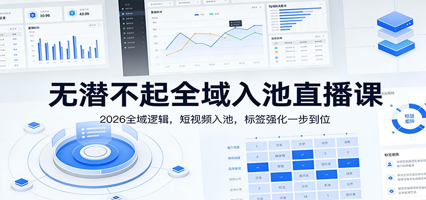无潜不起全域入池直播课:2026全域逻辑,短视频入池,标签强化一步到位-网赚副业网