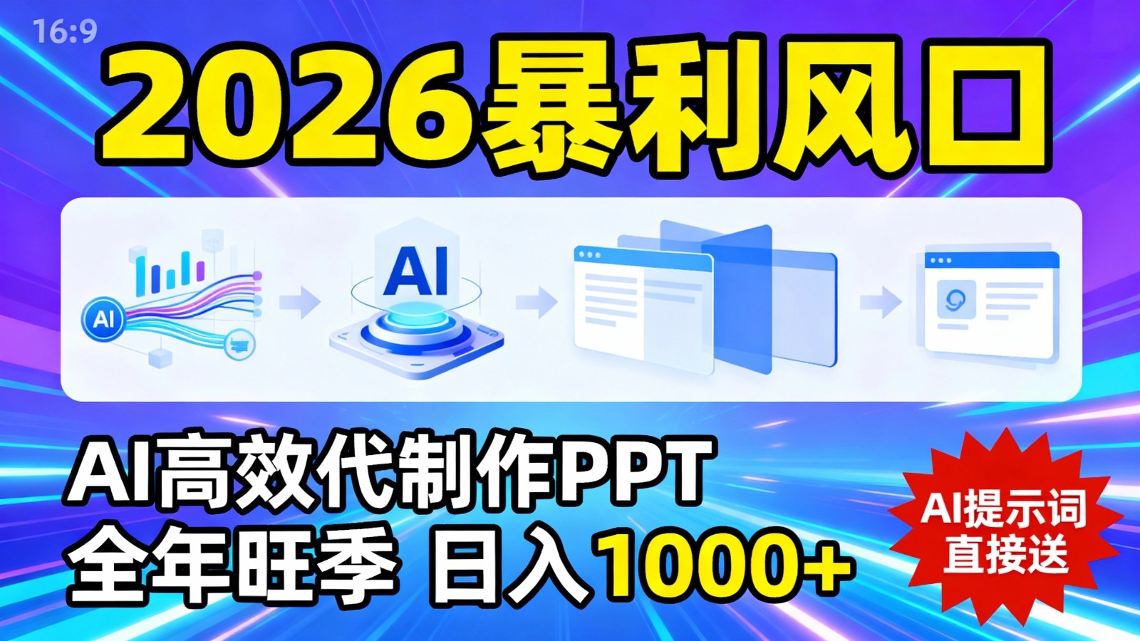 2026暴利!用AI高效代制作 PPT,全年旺季,日入 1000+,提示词直接送!-网赚副业网