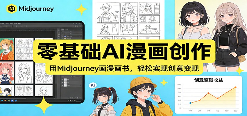 零基础AI漫画创作:用Midjourney画漫画书,轻松实现创意变现-网赚副业网