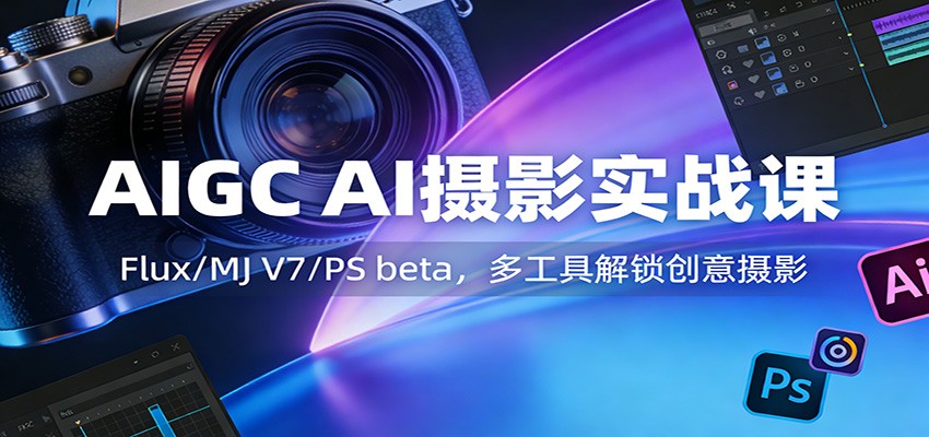 AIGC AI摄影实战课:Flux/MJ V7/PS beta,多工具解锁创意摄影-网赚副业网